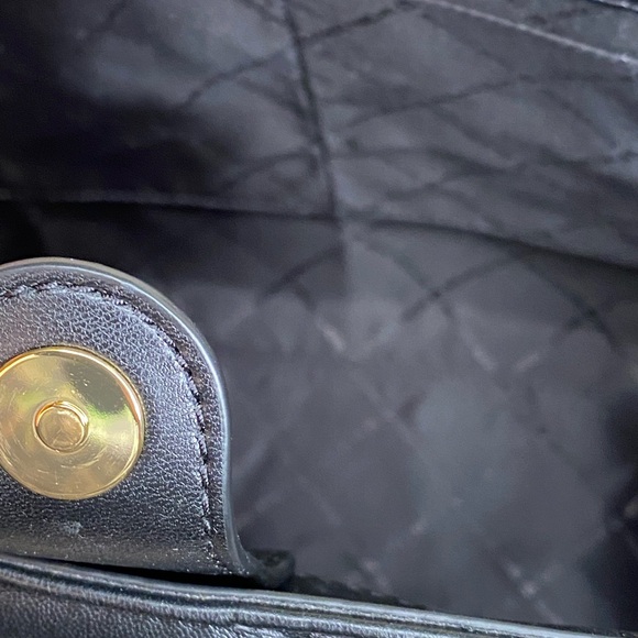 Michael Kors Serena Large Shoulder Bag Black Gold Tone Hardware New! Retail $678 - Picture 8 of 14